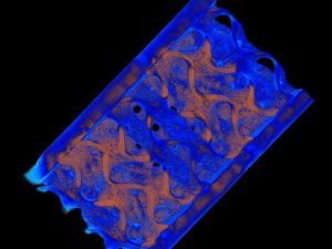 Multi-material TPMS lattice printed at SHAPE Lab